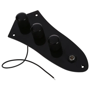 

Pre-Wired Control Plate for Jazz Bass Guitar--Black