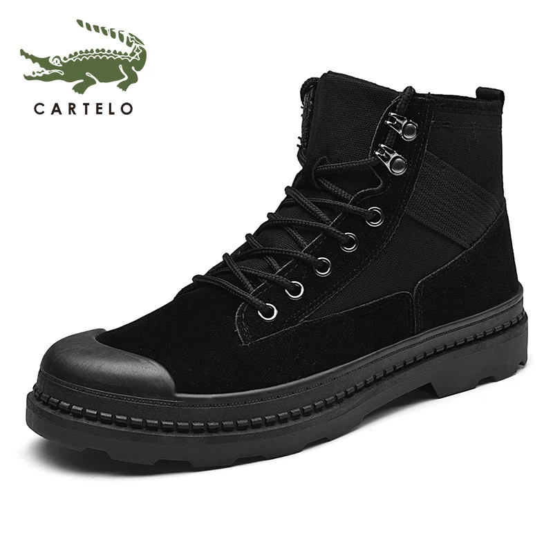 CARTELO/мужские ботинки; уличная Мужская обувь; модная универсальная обувь; рабочие ботинки на шнуровке; износостойкие Нескользящие высокие ботинки