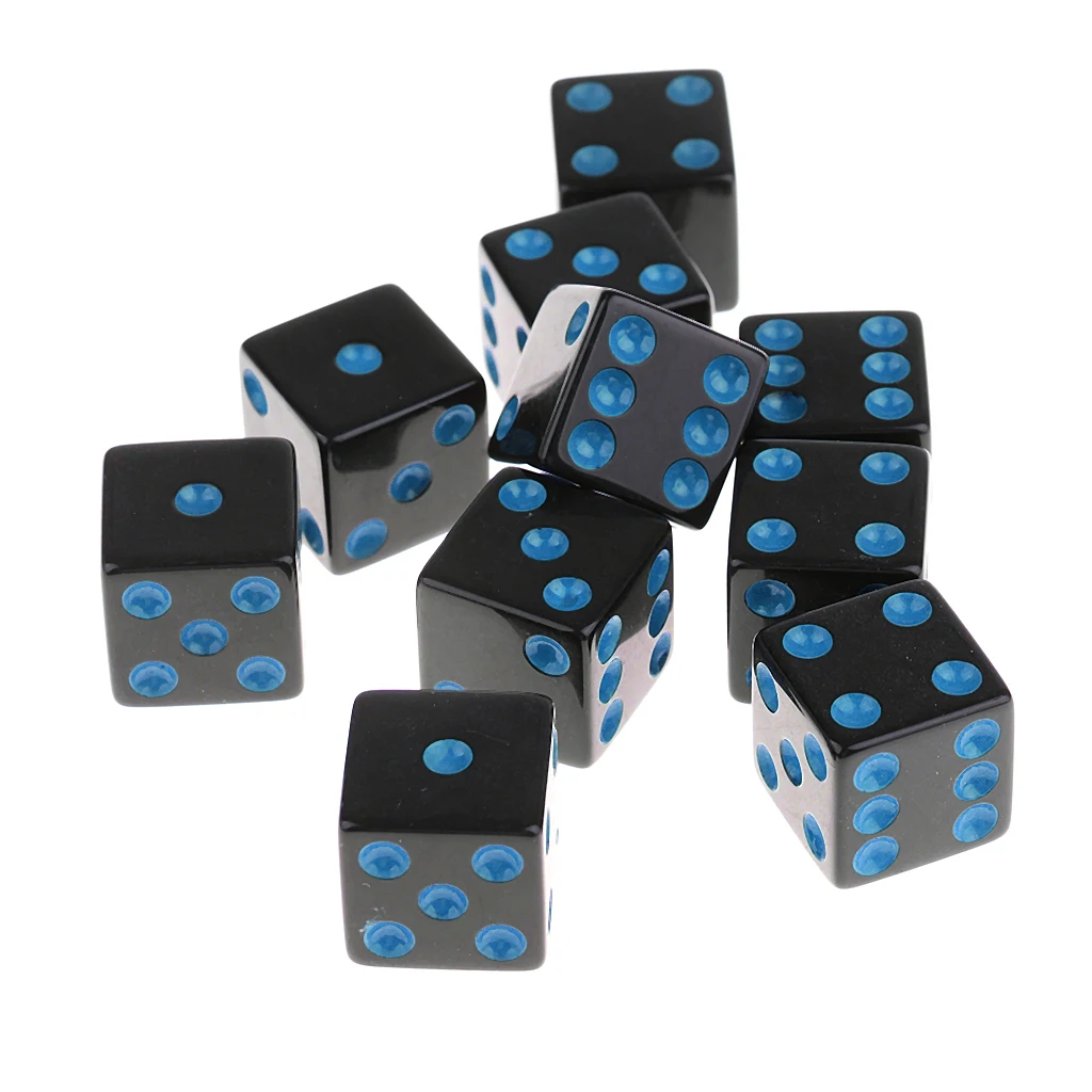 20Pcs Plastic Dotted Dices 16mm 6 Sided Die for Party Role Playing Game Prop