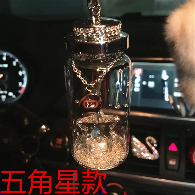 Хрустальная бутылка желаний, Автомобильная подвеска для зеркала заднего вида, Хрустальная Автомобильная внутренняя отделка, подвеска для автомобиля, безопасность, благословение