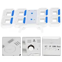 Марко Цифровой 3D цифровой светодиодный настенные часы Будильник Номер времени дисплей usb зарядка часы для дома