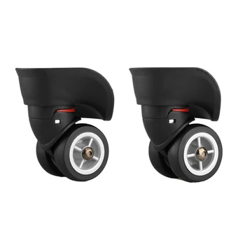 

1 Pair Mute Screw Black Repair Easy Install Universal Durable Travel Practical 360 Degree Rotation PVC Suitcase Luggage Wheel