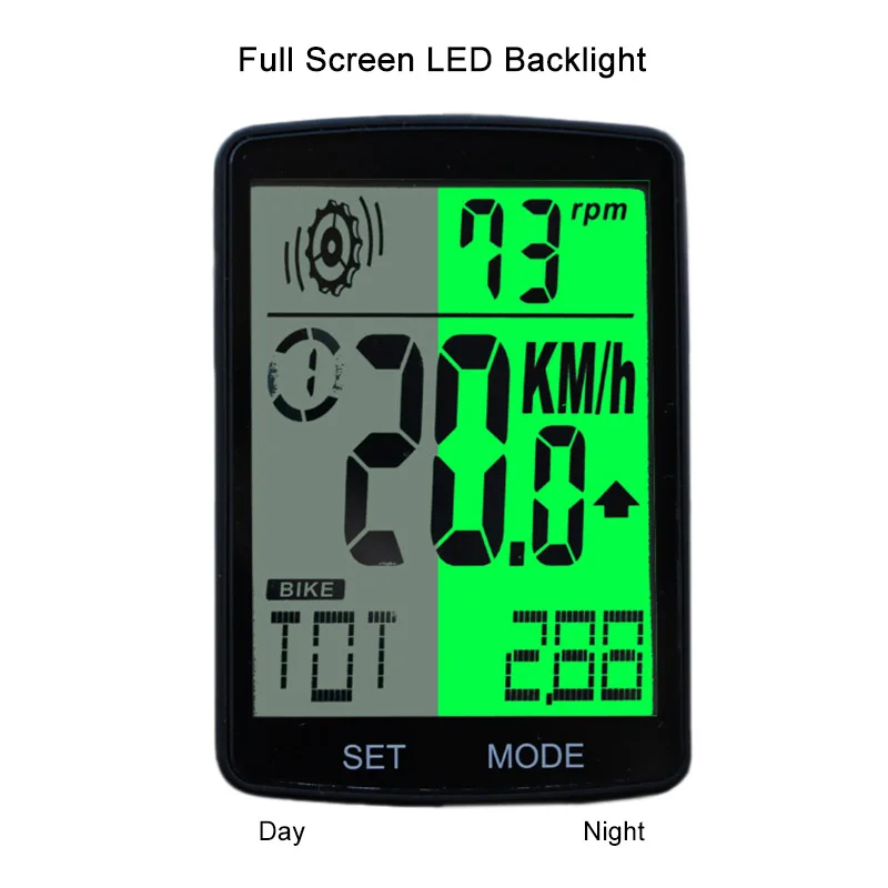 

Bike Computer 2.8 inch Speedometer Bicycle Computer 9 Language Cadence Sensor Heart Rate Monitor Rainproof Cycling MTB Odometer
