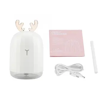 

Air Humidifier 220ML Cute Antlers-Shaped Humidifier LED Night Light with USB Cable Fogger