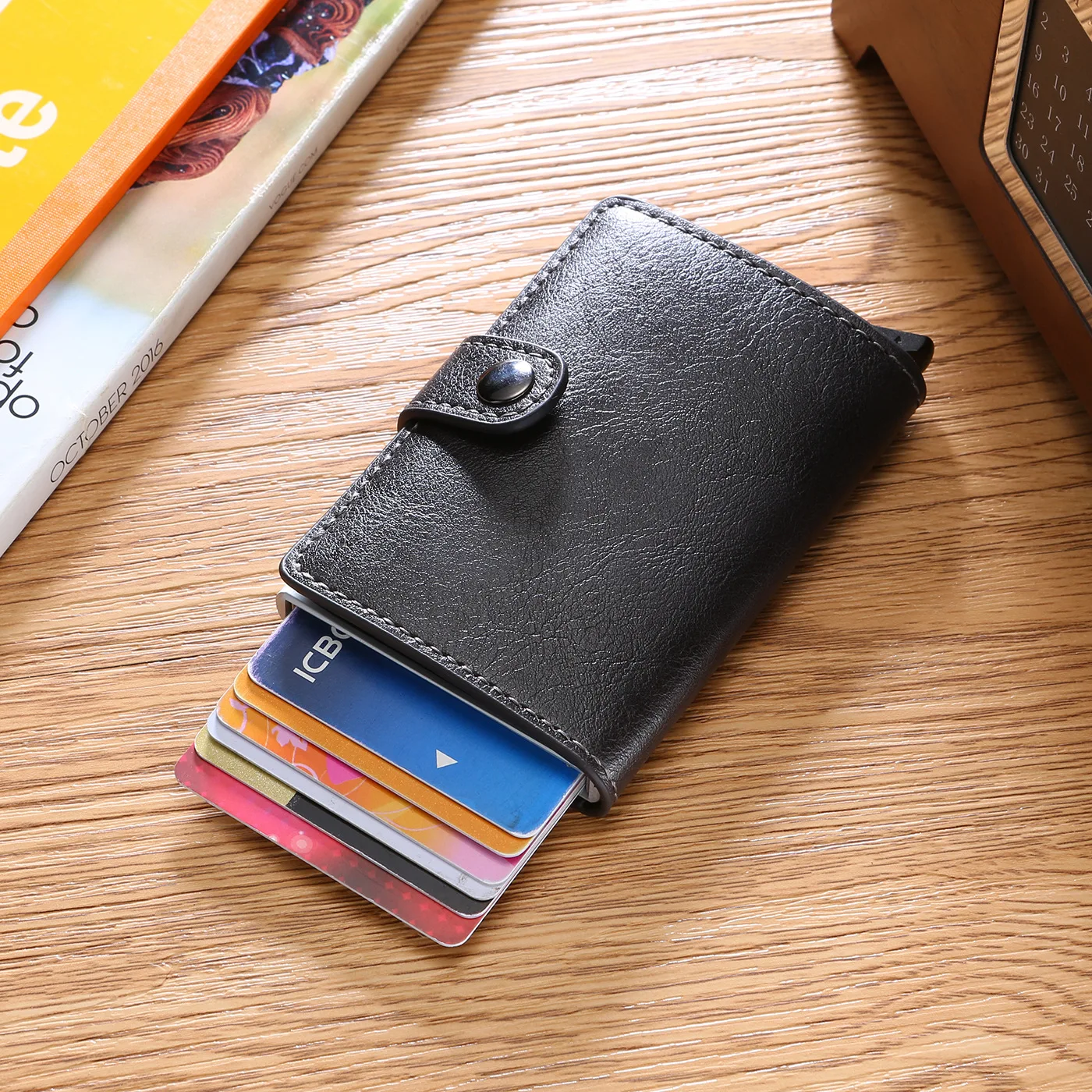 RFID визитница мужские кошельки RFID качество Мужской винтажный черный короткий кошелек маленький кожаный бумажник мини кошельки тонкий