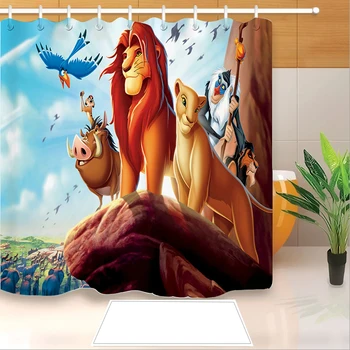 

Lion King 3D Print Shower Curtain Polyester Fabric Bathroom Curtain Waterproof Hook Bath Curtain 01