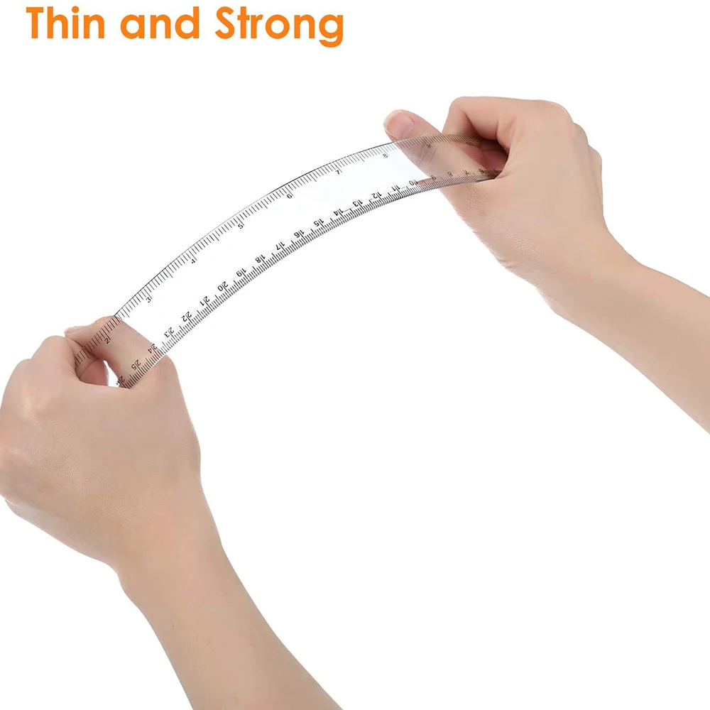 Plastic Ruler 1PCS 15/20/30cm Standard/Metric Measuring Tool Student School Office Bilateral Printing School Supplie