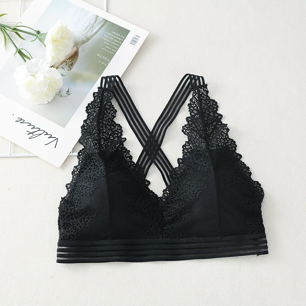 

Bra Bralette Lingerie Push Up Bras For Women Sexy Lingerie Bras Ring-Free Sexy Bra Lace Sexy Cross Vest Silk Bras Underwear