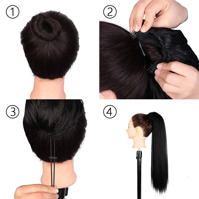 Azqueen Synthetic Yaki Kinky Curly Ponytail Adjustable Strap Hairpiece For Women With Comb Pony Tail False Hair Extension