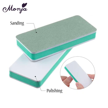 

Monja 1 Pcs Nail Art Double Side Buffer Sanding Polishing Block White Green Nail Files Sponge Buffer Manicure Tool