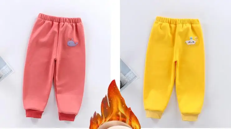 Штаны для малышей; зимние бархатные супер теплые брюки для маленьких мальчиков и девочек; мягкие хлопковые детские штаны; плотная одежда для малышей