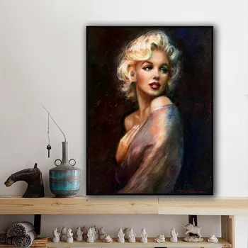 

Canvas Painting Marilyn Monroe Wall Art Poster and Prints Painting Wall Pictures for Home Living Room Decoration
