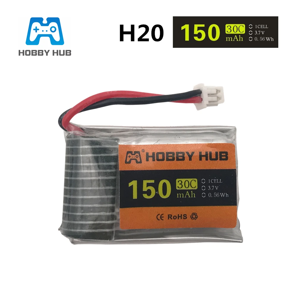 

Original Hobby Hub 1pcs 3.7V 150mah 30C Lipo Battery For RC JJRC H20 Airplane Helicopter Drone battery