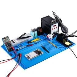 JCD – kit de Station de soudage avec ESD, tapis de travail d'isolation thermique, isolant magnétique résistant à la chaleur, réparation de soudage 