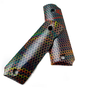 

TOtrait 2Pieces Tactics Pistol 1911 Grips C-Tek Honeycomb Pattern Resin Grips Custom Grips CNC Material 1911 Accessories