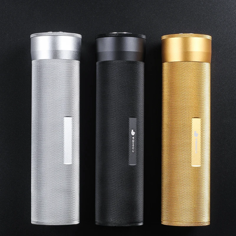 Гаджеты COHIBA Дорожный Чехол для сигар хьюмидор трубка из алюминиевого сплава 3 5