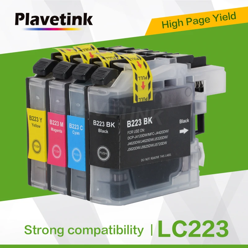 Plavetink 4 цветные чернила для принтера картридж LC223 совместимый Brother J4420 J4620 J4625 J5320 J5625