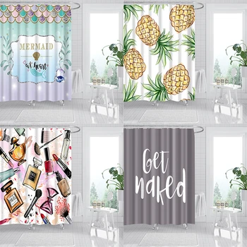 

Bathroom Shower Curtain Waterproof Bath Curtain Mildew Proof Curtain Screen White with Hooks Home Decoration DW185