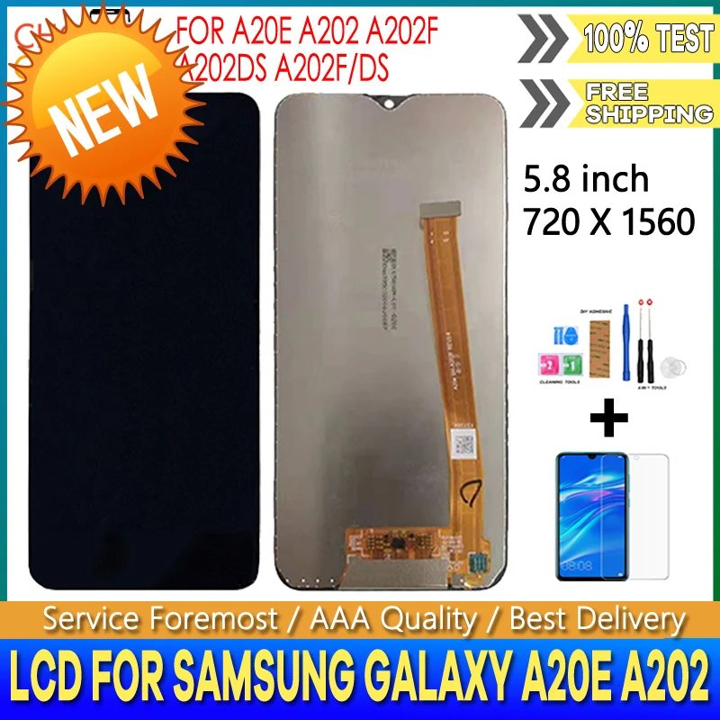 

5.8" AAA Quality LCD For Samsung Galaxy A20E LCD Display A202 A202F Touch Screen Digitizer Assembly For Samsung A20e lcd replace