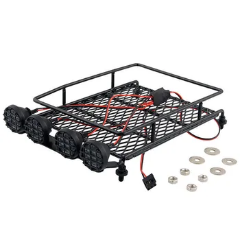 

Roof Rack Luggage Rack with LED Spotlight for 1/10 Traxxas Defender TAMIYA CC01 Axial SCX10 RC Crawler Car Accessories