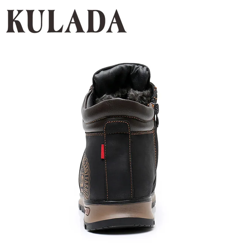 Tanie KULADA buty męskie zimowe trampki buty moda zimowe śnieg buty ocieplane mężczyźni zasznurować oddychające obuwie męskie obuwie