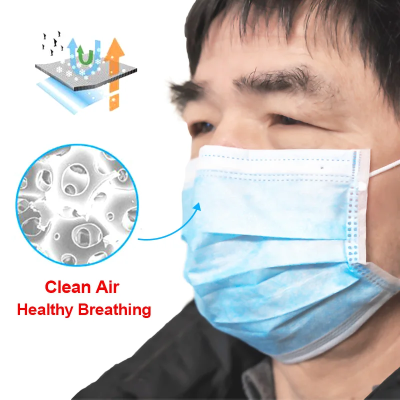 

Protection Unisex masque Disposable Non-Woven Masks Three-layer Filter Anti-dust Mouth Nose Coronavirus mouth face Masks