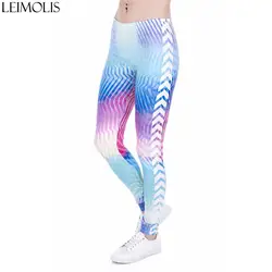 LEIMOLIS, 3d принт, цветные, в полоску, для фитнеса, пуш-ап, для тренировок, леггинсы для женщин размера плюс, высокая талия, панк-рок, сексуальные