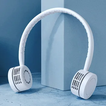 

Portable USB Hanging Neck Electric Fan Double Hanging Neck Hand Holding Third Gear Small Fan Recharge Cooling Fan Air Cooler-35