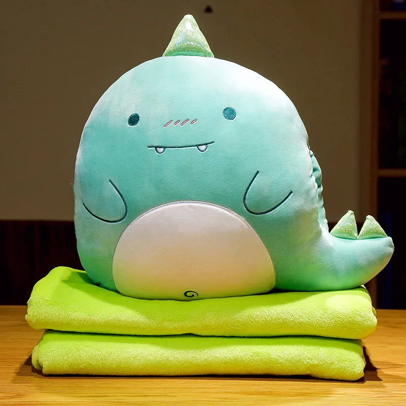 

8 Style 3 In 1 Cartoon Dinosaur Unicorn Bear Plush Toys with Blanket Cute Soft Pillow Office Air Condition Blanket Girl Gifts