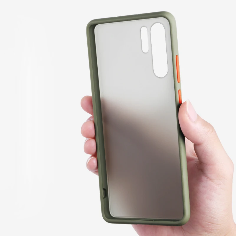 Shockproof Armor Phone Case on For Huawei P30 Pro huawei p30 huawei mate 20 pro Case Transparent Matte PC Hard Back Cover Coque