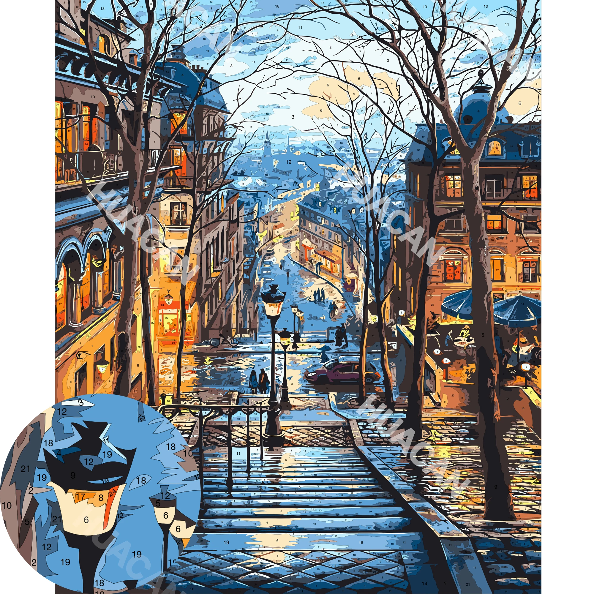 HUACAN Painting By Numbers Scenery DIY Oil Coloring By Numbers Street Landscape Canvas Paint Art Pictures Home Decor