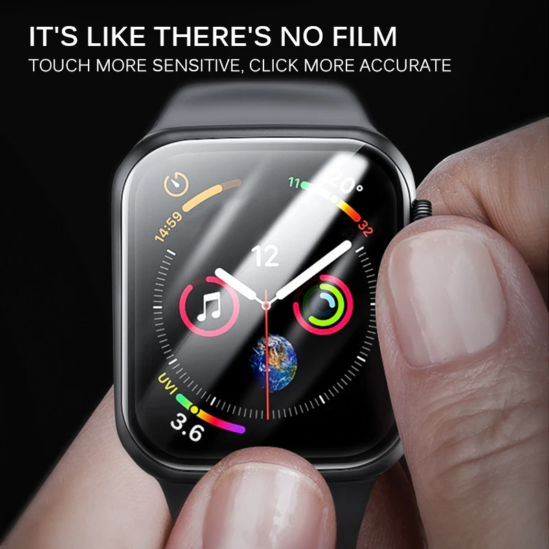 2020 3D защита для экрана с изогнутыми краями Apple Watch 5 4 3 2 1 Защитная пленка Iwatch 40 мм 44
