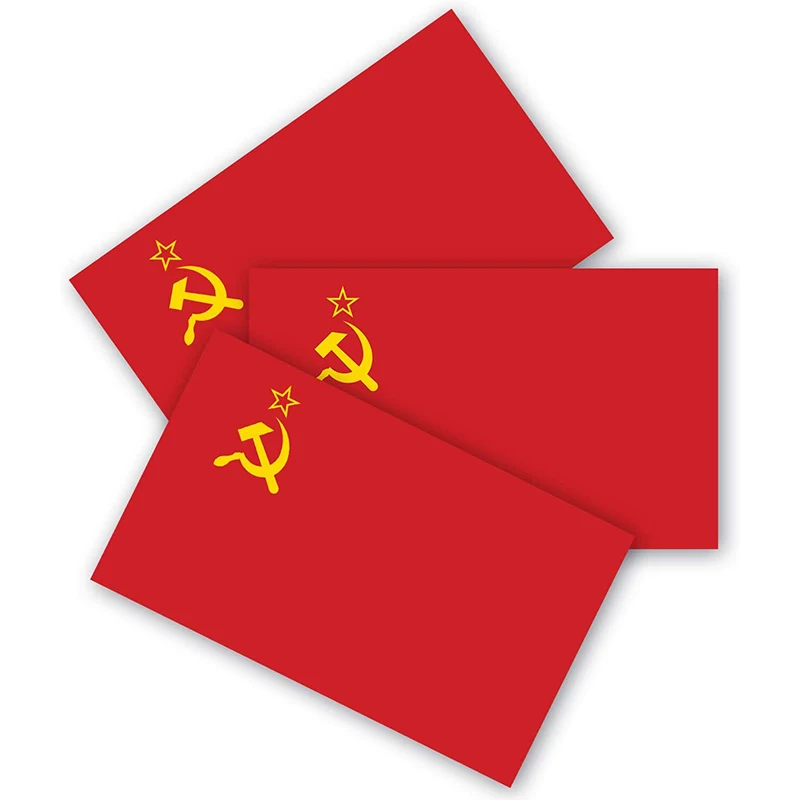 Soviet Union Flag Bumper Stickers 3 Packs Are Made of Durable Waterproof Material Motorcycle Helmet Trunk Vinyl | Автомобили и