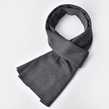

Winter Wool Scarf Men Brand 2019 Wool Shawls and Wraps for Gentleman Skin-friendly Muffler Men's Solid Warm Long Grey Scarves