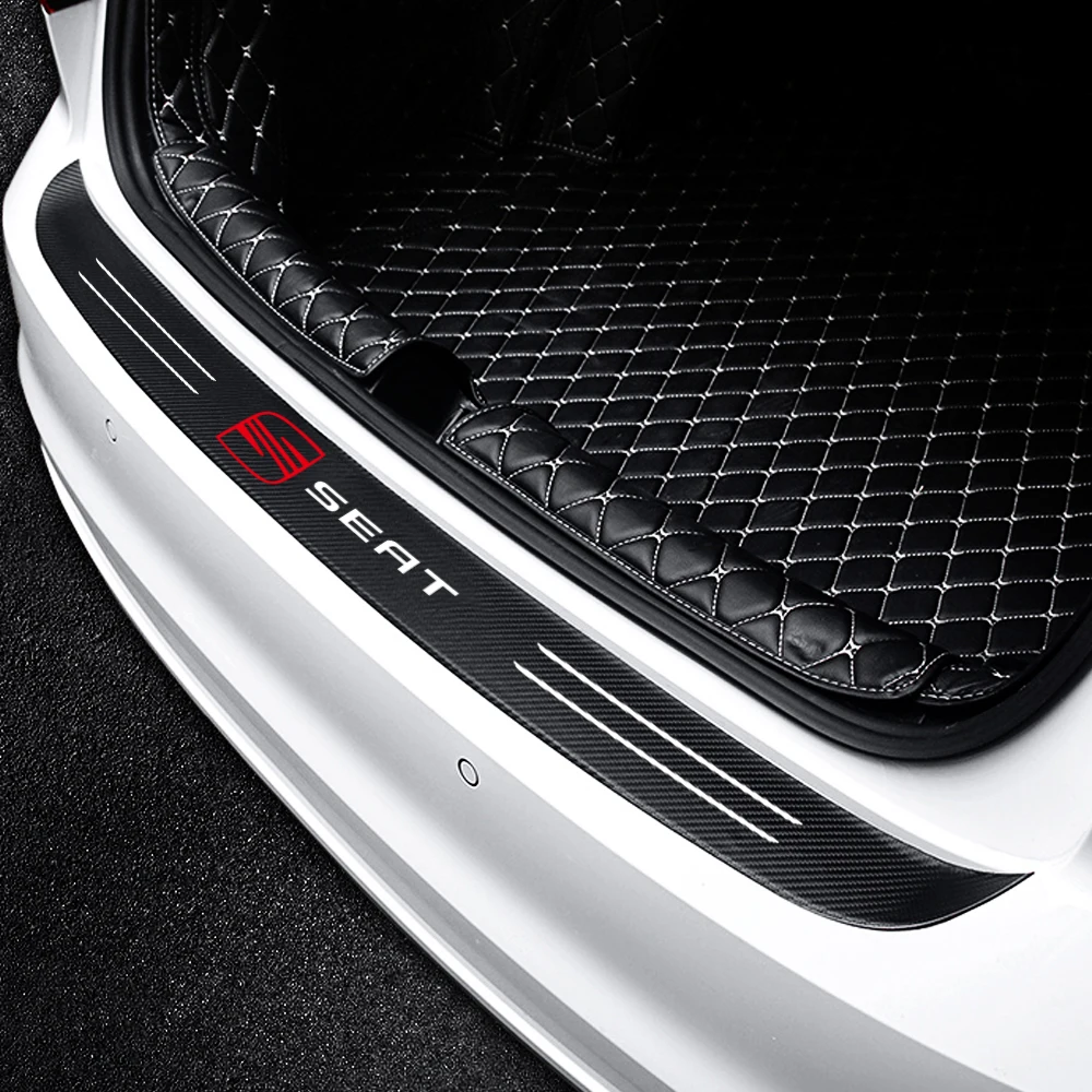 

Car Carbon Fiber Trunk Rear Bumper Protector Sticker for Seat FR leon ibiza Altea Alhambra Emblem decoration Accessories