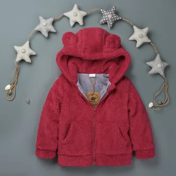 

2020 Baby Coat Boy Girl Jacket Toddler Keep Warm Costume Bear Clothes Outerwear Fashion Solid Outfits Soft Long Sleeve for 1-6Y