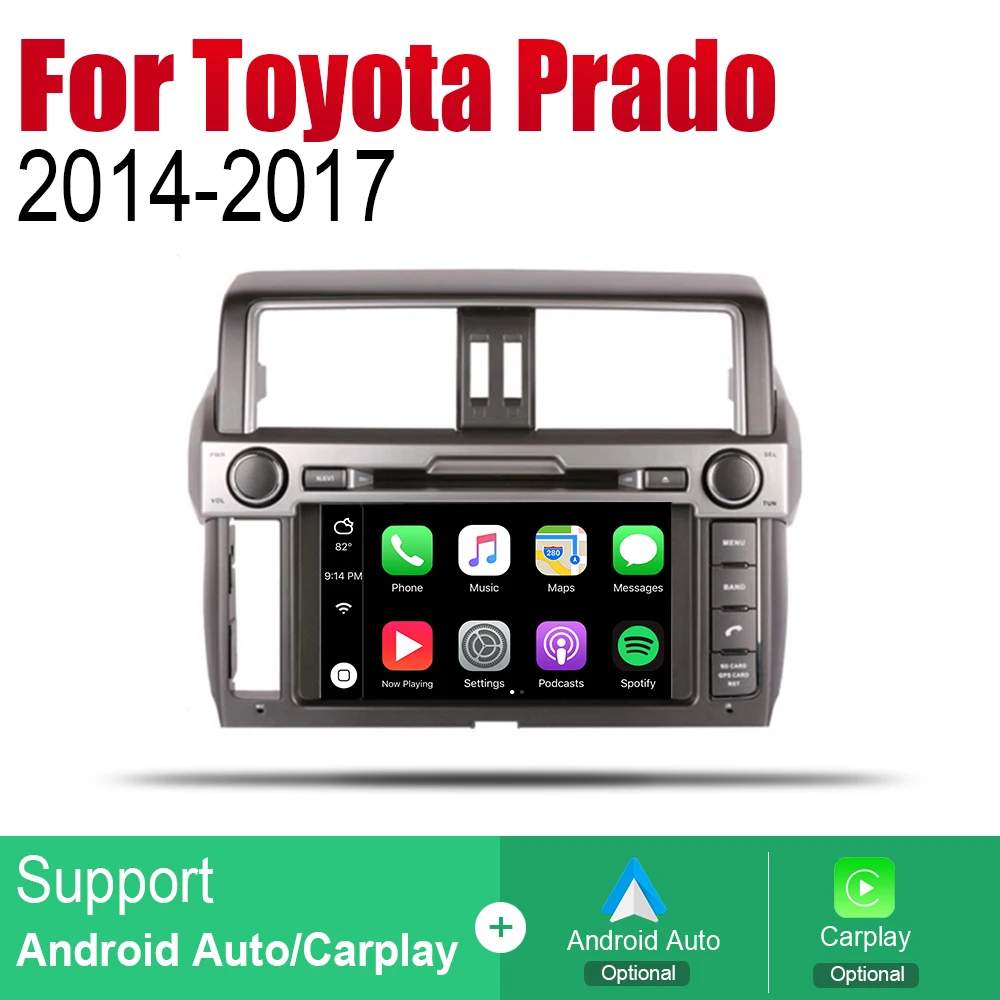 Автомагнитола для Toyota Land Cruiser Prado 150 2DIN стерео GPS навигация Wi Fi 2014 2015 2016 2017