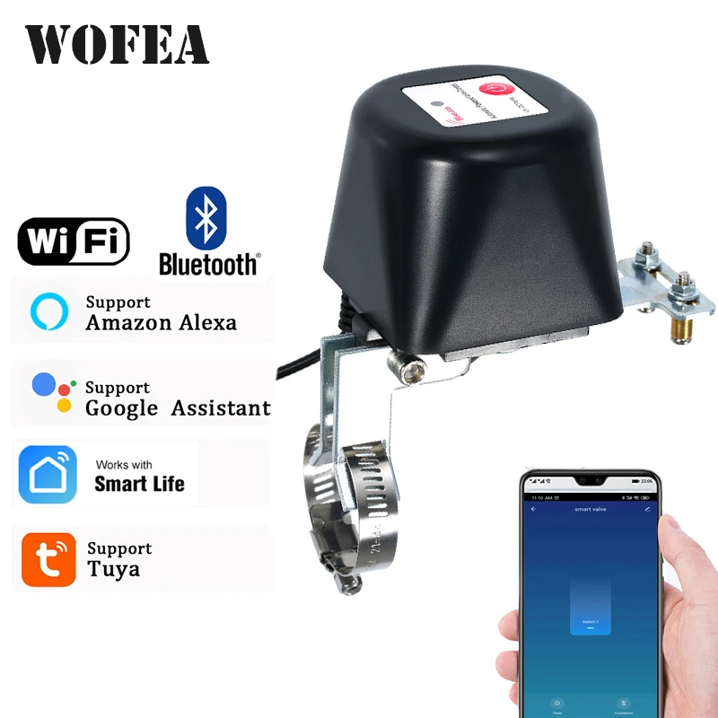 Wofea Tuya Wifi Smart Valve Controller Bluetooth For Water Gas Auto Shut ON Off Compatible With Alexa Google Assistant SmartLife traffic light