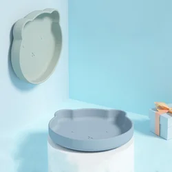 Kangobaby Toddle Training Tableware Baby Safe Silicone Dining Plate Solid Cute Children Dishes Suction Kids Feeding Bowls