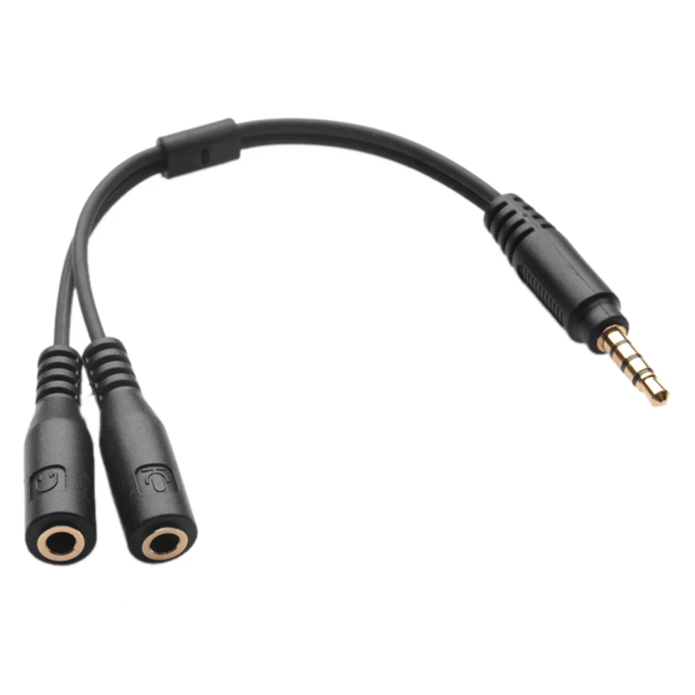 Mic Headset Splitter Adapter Cable 