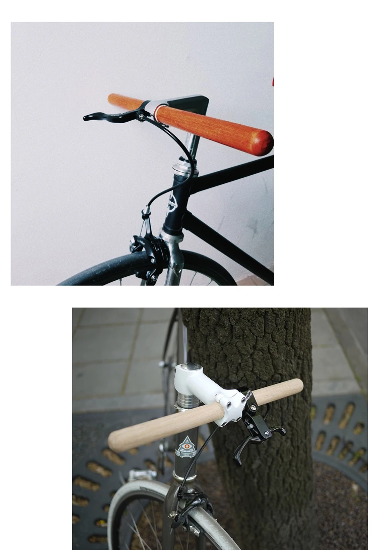 Персонализированный 24,5 мм Фикси руль для велосипеда, прямая ручка, супер светильник, ретро трек, Аксессуары для велосипеда, груша, Дубовая ручка - Цвет: brown