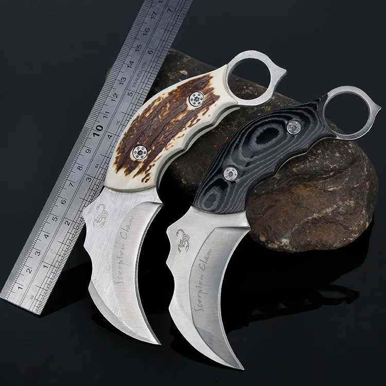 

Outdoor Cutting Blade Poison Scorpion Cutting Blade Claw Outdoor Knife Small Straight Knife Camping Jungle Wilderness Survival K