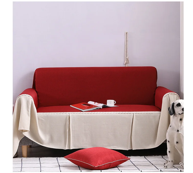 Yaapeet Sofa Cover Solid Color Universal Sofa Towel All-inclusive Dust Couch Cover Home Decoration Slipcover 1/2/3/4-seater