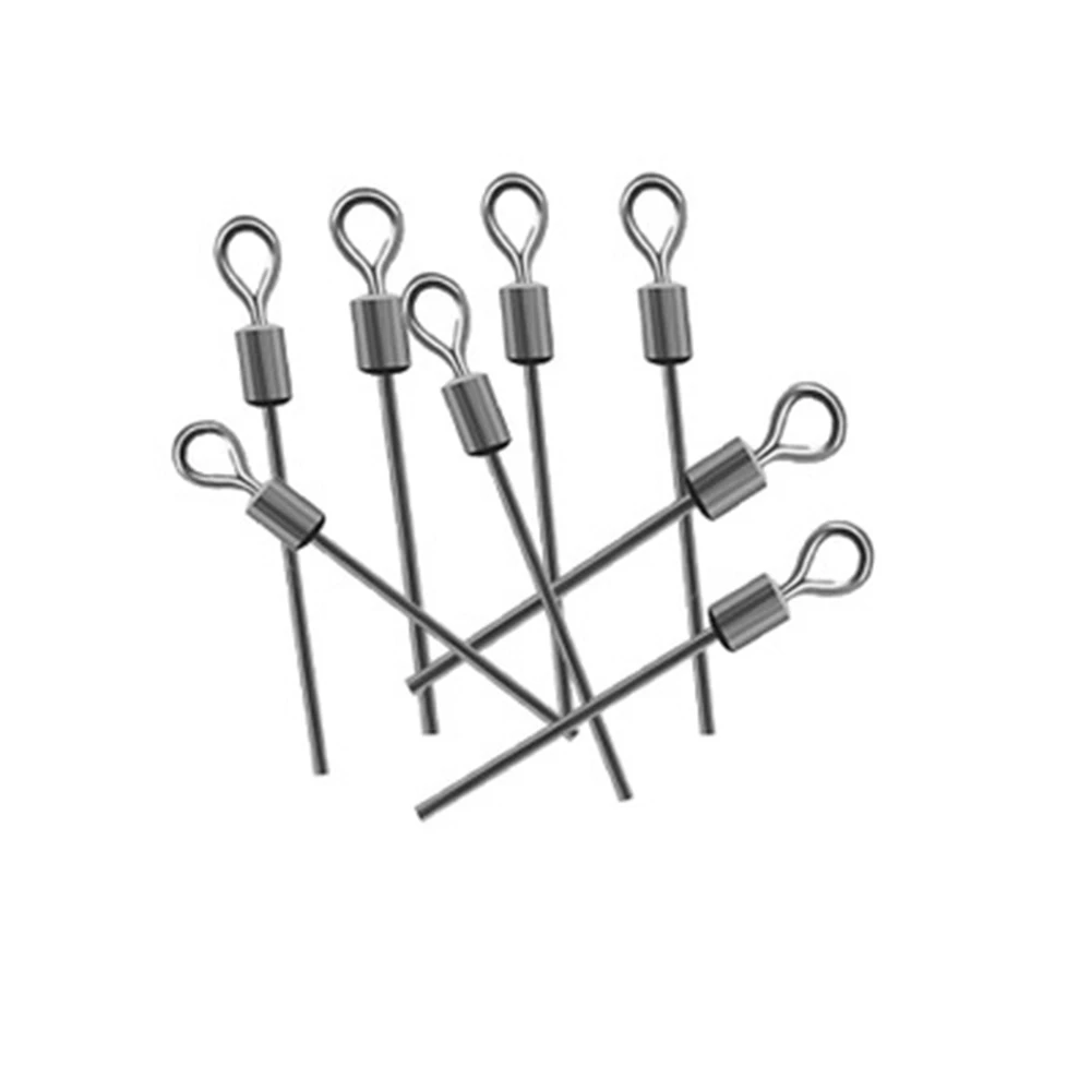 

50pcs Fishing Swivel Hard Steel Wire Long Pole Fishing Swivel Stainless Steel Barrel Rolling Connector Fishing Accessories