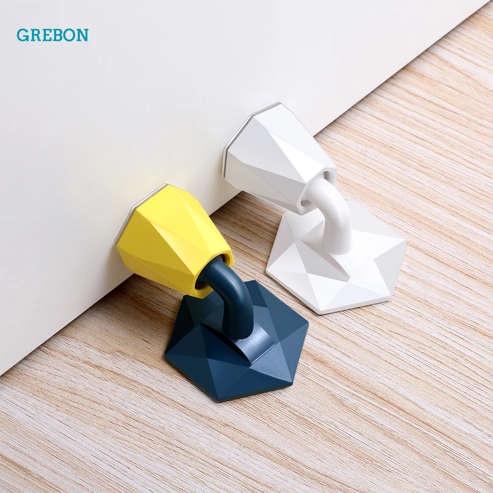 silicone door stopper rubber floor holder for door against impact 3m double-side tape wall protection anti-Collision bumper