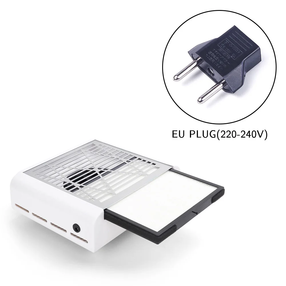 EU plug Новое поступление 40 Вт Мощный пылеуловитель для ногтей один вентилятор для ногтей дизайн салонный всасывающий пылесборник машина пылесос вентилятор - Цвет: EU plug
