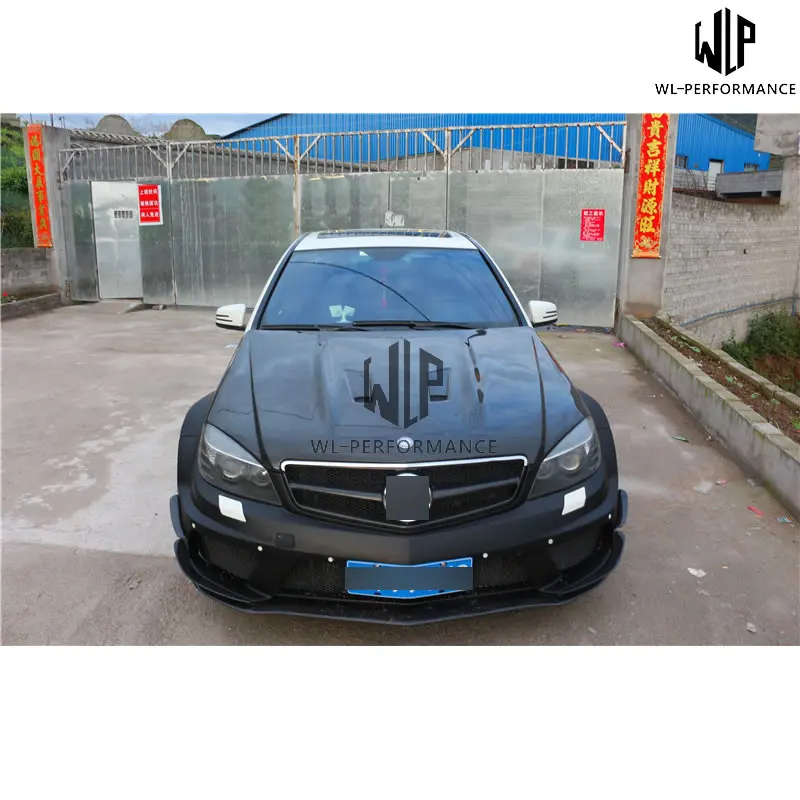 W204 C180 C200 C260 FRP Передний Задний бампер боковая юбка крылья CF капот двигателя для