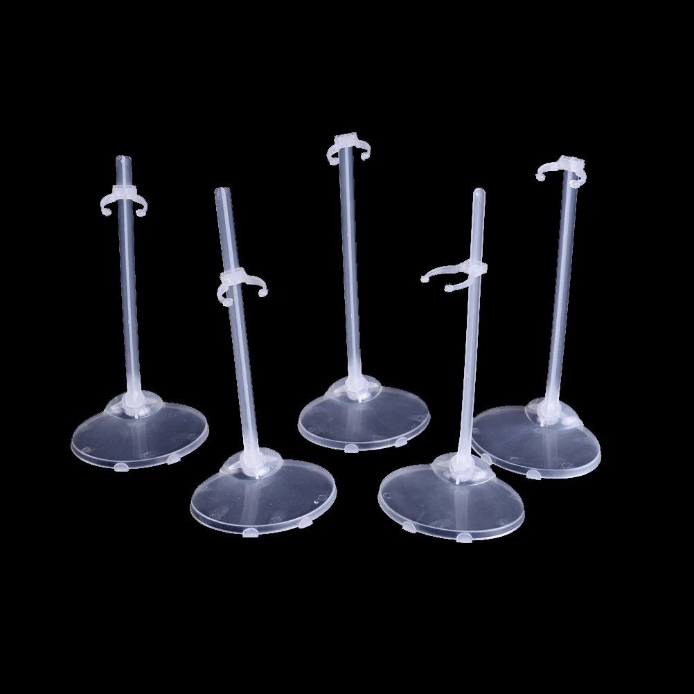 

5Pcs/lot Transparent Clear Color Dolls Toy Stand Support for Dolls Girls Prop Up Mannequin Model Display Holder Kids Toys