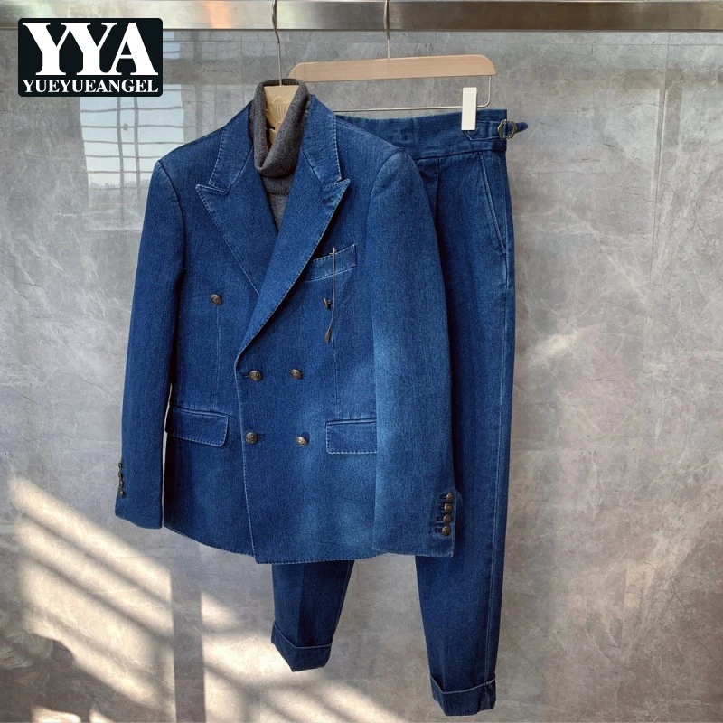 Double breasted denim jacket Clearance