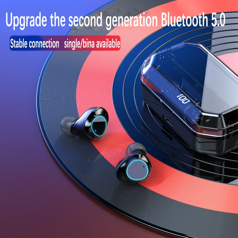 Bluetooth 5,0 наушники Беспроводная гарнитура 6D объемные наушники-вкладыши стерео наушники 6000 мАч светодиодный смарт-дисплей IPX7 водонепроницаемый